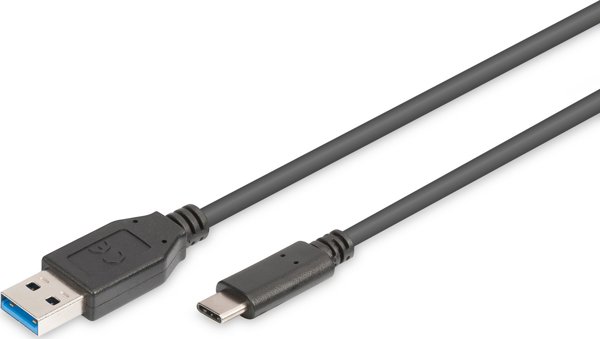 Καλώδιο USB Digitus USB-A - USB-C 1.8 m Μαύρο (AK-990960-018-S)