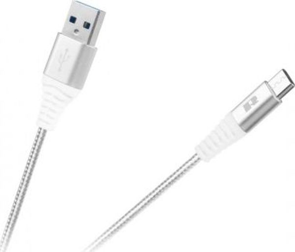 Καλώδιο Rebel Comp USB-A σε USB-C, Ταχείας Φόρτισης & Μεταφοράς Δεδομένων, 1m, Λευκό (RB-6001-100-W)