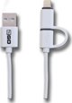 Καλώδιο USB 2GO USB-A - microUSB + Lightning 1 m Λευκό (795637)