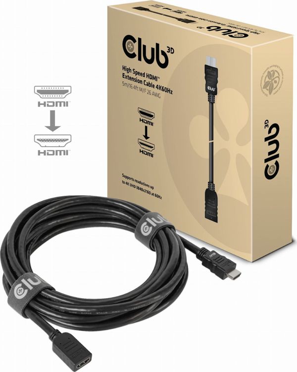 Καλώδιο Club 3D HDMI - HDMI 5m μαύρο (CAC-1325)