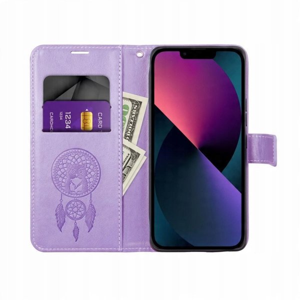 Θήκη βιβλίου MEZZO για SAMSUNG S23 ονειροπαγίδα μοβ