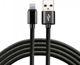 Καλώδιο USB EverActive CBB-2IB USB-A σε Lightning, 2m, Fast Charge, Nylon Braided, Μαύρο