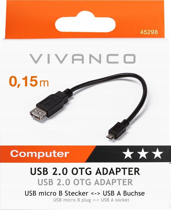 Καλώδιο USB Vivanco Vivanco καλώδιο microUSB - USB OTG 0.15m (45298)