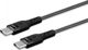 Καλώδιο USB Savio CL-151 Type-C σε Type-C 60W, 3A, Ταχεία Φόρτιση, 2m, Μαύρο