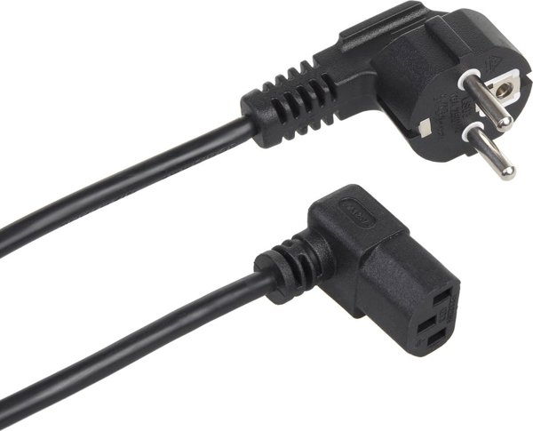 Καλώδιο τροφοδοσίας Maclean, γωνιακό, 3 pin, βύσμα EU, 1.5m, MCTV-851
