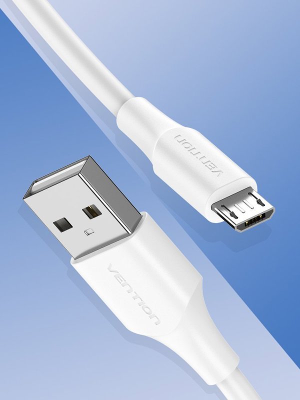Καλώδιο USB Vention USB-A - micro-B 2 m Λευκό (6922794767676)