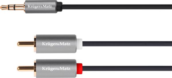 Καλώδιο Ήχου Kruger&Matz Jack 3.5mm σε 2x RCA, 10m, Ασημί (KM1215)