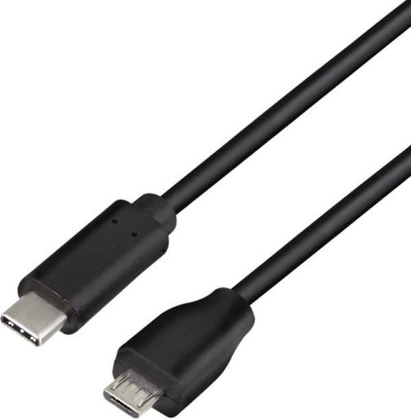 Καλώδιο USB LogiLink USB-C - microUSB 0.5 m Μαύρο (CU0196)