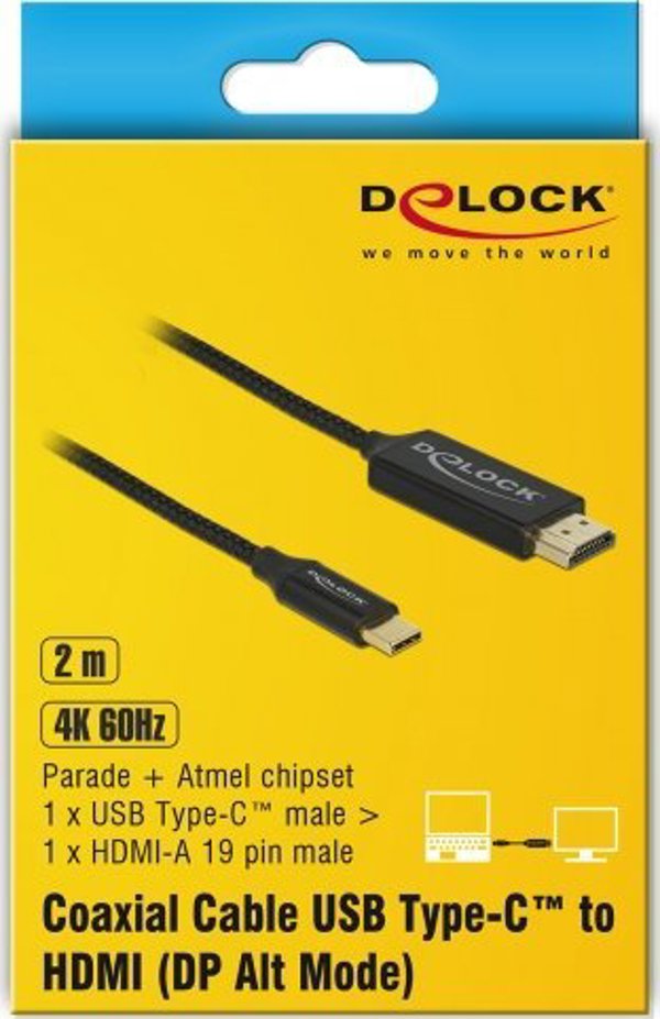 Καλώδιο USB Delock USB-C - HDMI 2 m Μαύρο (84905)