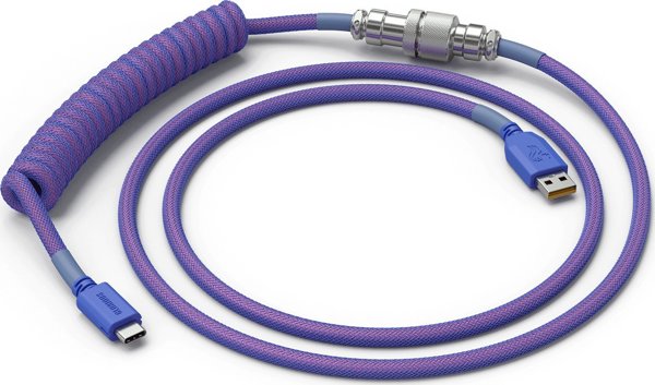 Glorious Coiled Καλώδιο USB-A σε USB-C για Gaming, 1.36m, Μωβ (GLO-CBL-COIL-NEBULA)