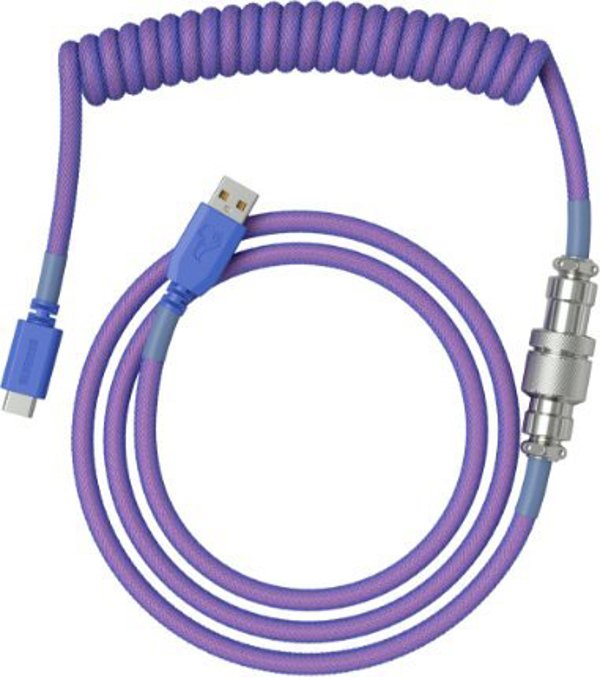 Glorious Coiled Καλώδιο USB-A σε USB-C για Gaming, 1.36m, Μωβ (GLO-CBL-COIL-NEBULA)