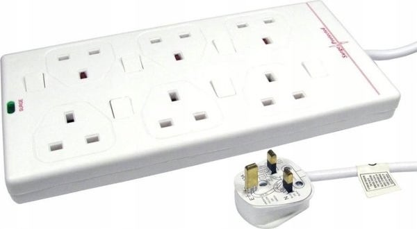 Καλώδιο τροφοδοσίας MicroConnect Microconnect GRU006WUK-SWITCH διακλαδωτής 2 m 6 x πρίζα δικτύου Λευκό