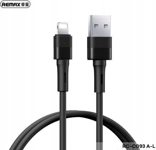 Καλώδιο USB Remax ΚΑΛΩΔΙΟ REMAX LEYA SERIES RC-C093 2.4A USB/LIGHTNING 1M ΜΑΥΡΟ