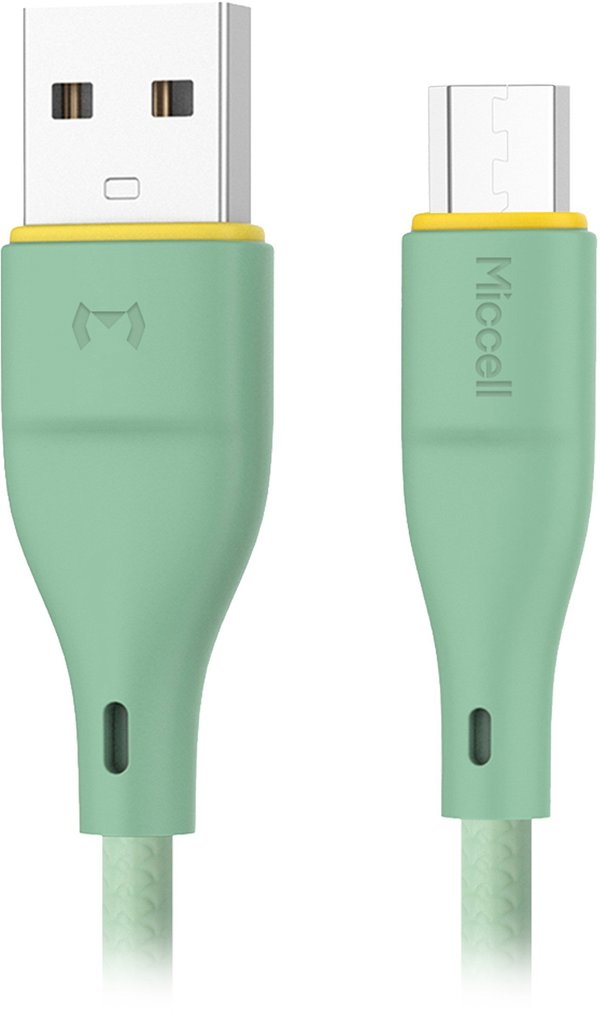 Kabel USB-A - microUSB Miccell VQ-D06, 2,4A, 1m, zielony