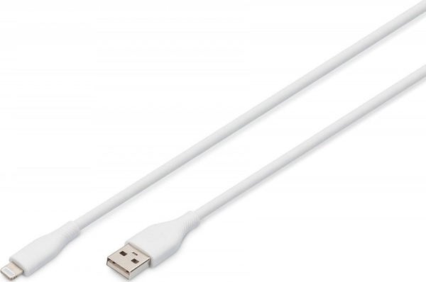 Καλώδιο Φόρτισης DIGIT USB-A σε Lightning, Σιλικόνης, 1m, 12W, Λευκό