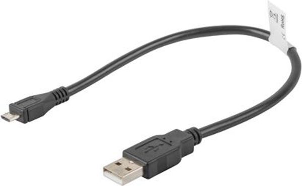 Καλώδιο USB Lanberg USB-A - microUSB 0.3 m Μαύρο (CA-USBM-10CC-0003-BK)