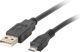 Καλώδιο USB Lanberg USB-A - microUSB 0.3 m Μαύρο (CA-USBM-10CC-0003-BK)