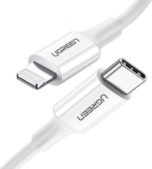 Καλώδιο USB Ugreen USB-C - Lightning 1.5 m Λευκό (6957303867486)