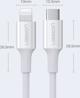 Καλώδιο USB Ugreen USB-C - Lightning 1.5 m Λευκό (6957303867486)