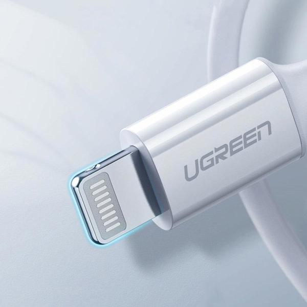 Καλώδιο USB Ugreen USB-C - Lightning 1.5 m Λευκό (6957303867486)