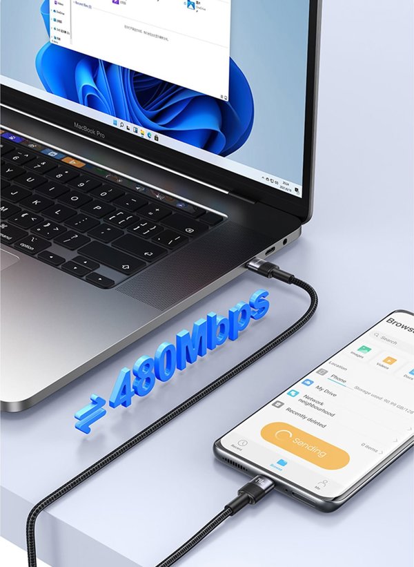 Καλώδιο USB Usams USB-C - USB-C 1.2 m Μαύρο (Usa001453)