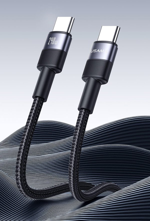 Καλώδιο USB Usams USB-C - USB-C 1.2 m Μαύρο (Usa001453)