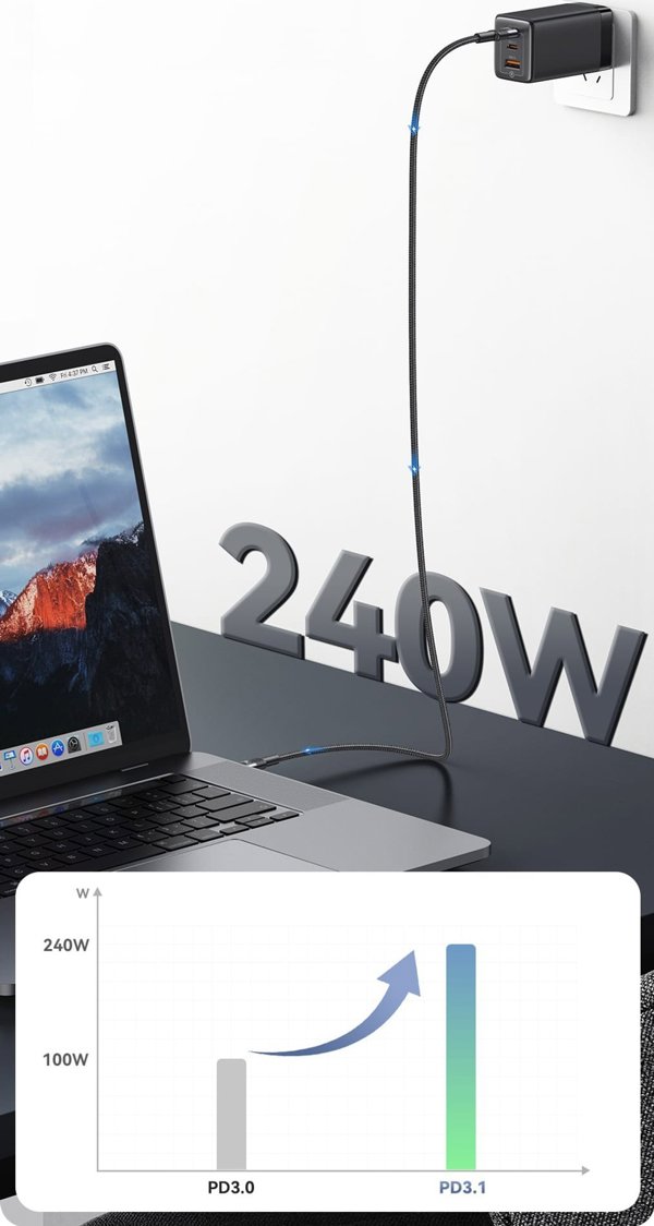 Καλώδιο USB Usams USB-C - USB-C 1.2 m Μαύρο (Usa001453)