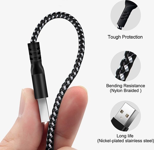 Kabel USB Maclean USB-A - Lightning 2 m Czarny (MCE481)