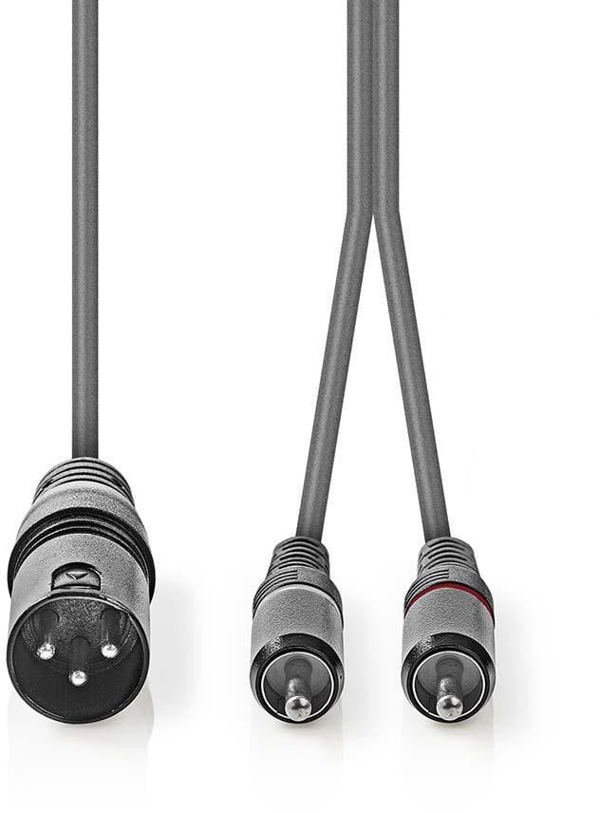 Nedis Καλώδιο Ήχου XLR Male σε 2x RCA Male 3m, COTH15200GY30