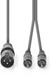 Nedis Καλώδιο Ήχου XLR Male σε 2x RCA Male 3m, COTH15200GY30