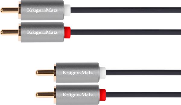 Καλώδιο Ήχου Kruger&Matz RCA σε RCA, 2xRCA Αρσενικό - 2xRCA Αρσενικό, Μήκος 10m, Γκρι (KM1210)