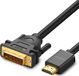 Ugreen Καλώδιο HDMI σε DVI 24+1 pin (Male to Male) FHD 60Hz 1.5m Μαύρο (HD106 - 11150)