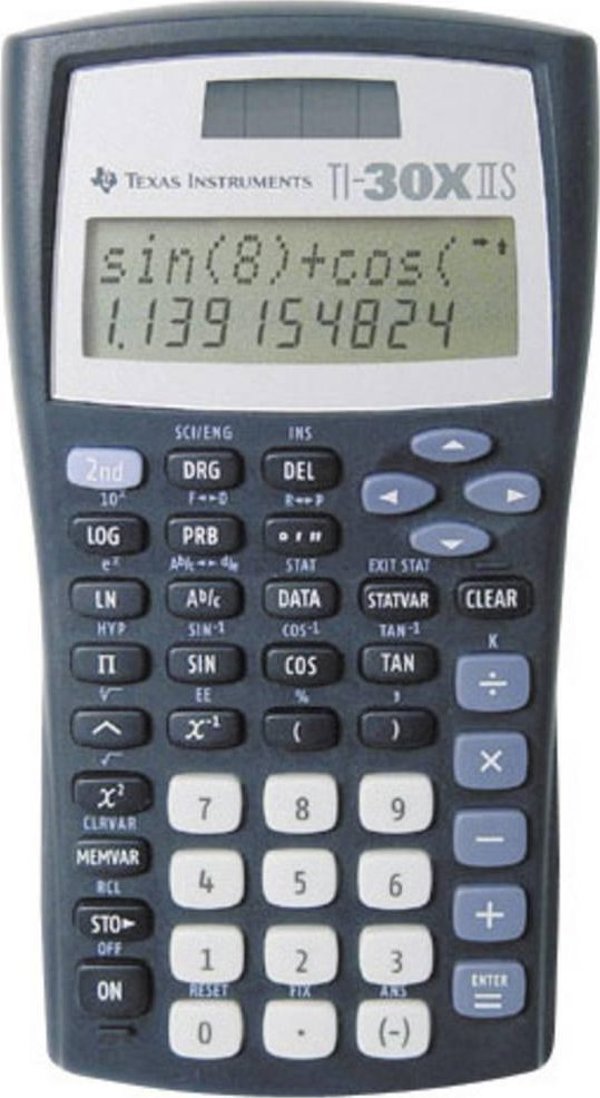 Texas Instruments TI-30X IIS Επιστημονική Αριθμομηχανή, 2 Γραμμών, Ηλιακή Τροφοδοσία, Μαύρο