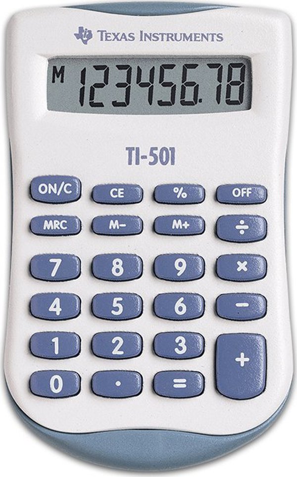 Texas Instruments TI-501 Αριθμομηχανή Τσέπης 8 Ψηφίων, Μπλε/Λευκό