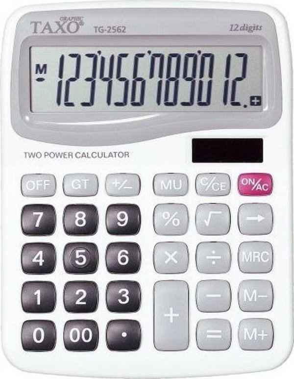 Titanum TG-2562 Επιτραπέζιος Υπολογιστής Taxo Graphic 12 Ψηφίων, Λευκός