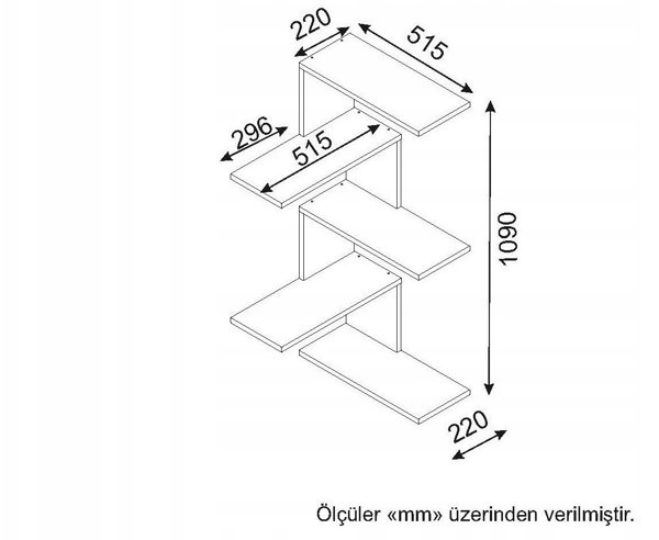 Γωνιακό επιτοίχιο ράφι Kalune Design Caniko, λευκό