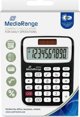 MediaRange MROS190 Αριθμομηχανή Επιτραπέζια, 10 Ψηφία, Ηλιακή/Μπαταρία, Μαύρο/Λευκό