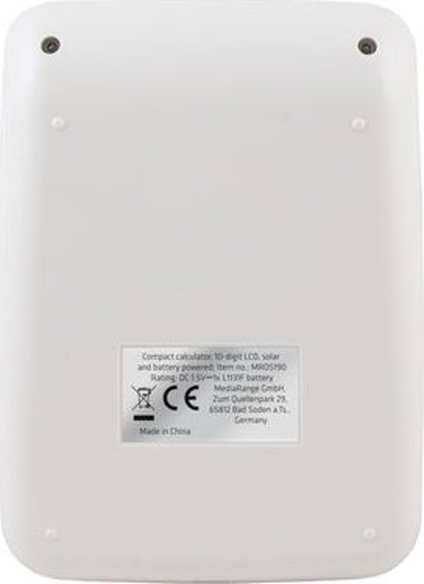 MediaRange MROS190 Αριθμομηχανή Επιτραπέζια, 10 Ψηφία, Ηλιακή/Μπαταρία, Μαύρο/Λευκό