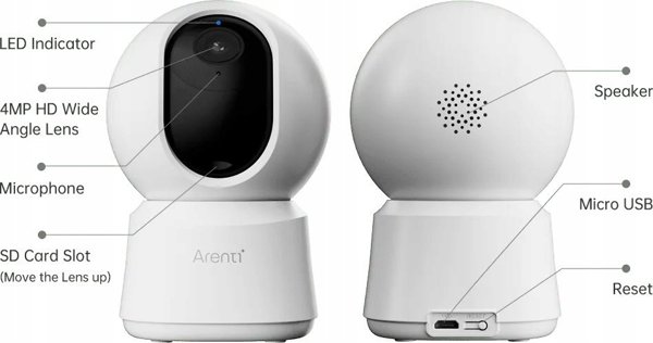 Κάμερα IP Arenti Arenti P2Q 4MP Εσωτερική UHD Pan-Tilt Wi-Fi Κάμερα