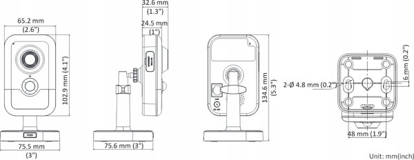 Hikvision IP Κάμερα Hikvision DS-2CD2443G2-I (2,8 mm) Ενσωματωμένη κάμερα δικτύου Mic Fixed Cube 4 MP AcuSense 14408452 6931847124397