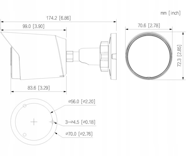 ΚΑΜΕΡΑ AHD, HD-CVI, HD-TVI, CVBS HAC-HFW1239T-A-LED-0280B-S3 Full-Color - 1080p 2.8&nbsp|mm DAHUA