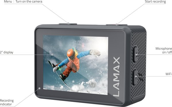 LAMAX X7.2 Action Camera, 4K, 30 fps, Σταθεροποίηση MAXsmooth, Μαύρη
