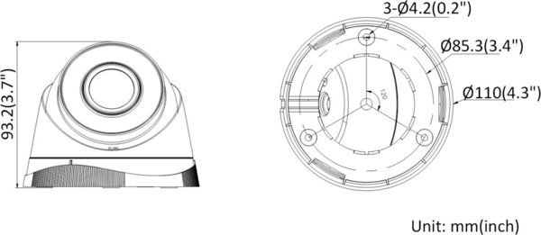 HiLook IP κάμερα Hilook IP κάμερα της Hikvision dome 5MP IPCAM-T5 IR30 2,8mm 13095499 6942160436951