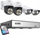 Σετ τεσσάρων καμερών IP ZOSI C296 WiFi 5MP (2 τεμ.) και C182 WiFi 8MP (2 τεμ.) + καταγραφικό + σκληρός δίσκος HDD 2TB