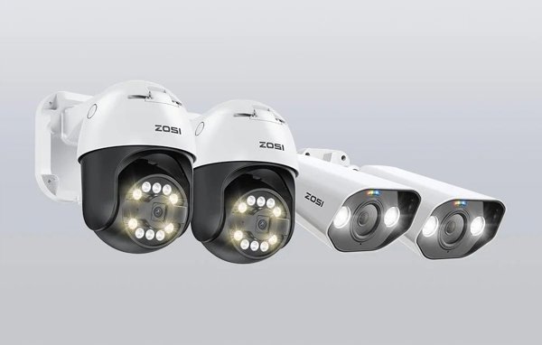 Σετ τεσσάρων καμερών IP ZOSI C296 WiFi 5MP (2 τεμ.) και C182 WiFi 8MP (2 τεμ.) + καταγραφικό + σκληρός δίσκος HDD 2TB