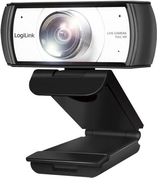LogiLink UA0377 Webcam Full HD 1080p με Διπλό Μικρόφωνο και Γωνία Θέασης 120°, Ασπρόμαυρη