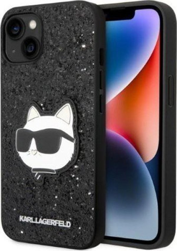 Σκληρή θήκη Karl Lagerfeld KLHCP14MG2CPK Apple iPhone 14 Plus czarny/black Glitter Choupette Patch