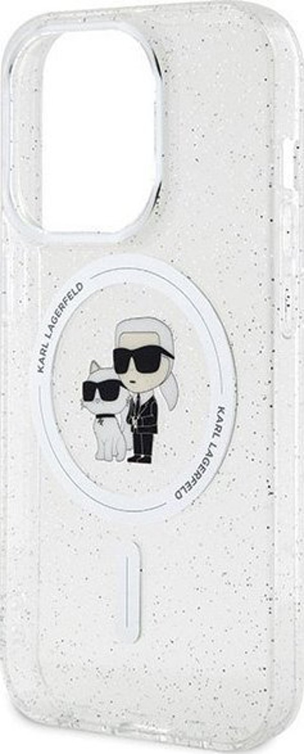 Διάφανη σκληρή θήκη Karl Lagerfeld Karl Lagerfeld KLHMP15LHGKCNOT iPhone 15 Pro 6.1" Karl&Choupette Glitter MagSafe