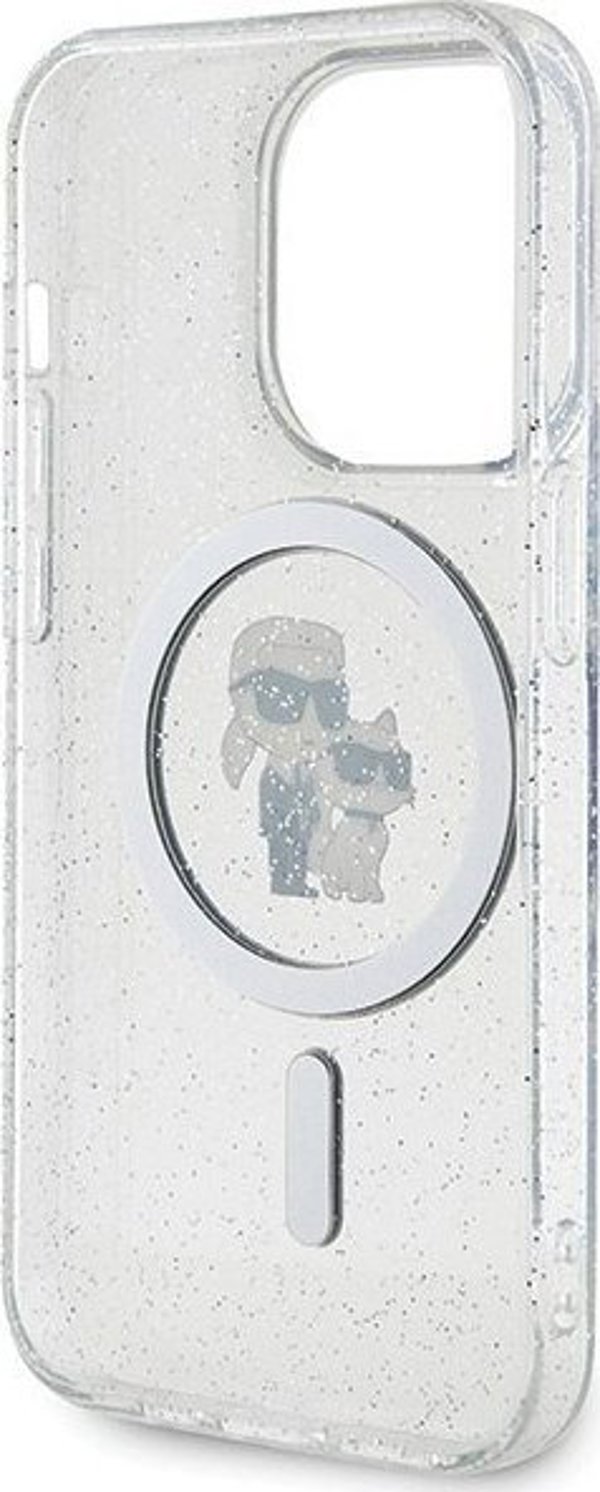 Διάφανη σκληρή θήκη Karl Lagerfeld Karl Lagerfeld KLHMP15LHGKCNOT iPhone 15 Pro 6.1" Karl&Choupette Glitter MagSafe