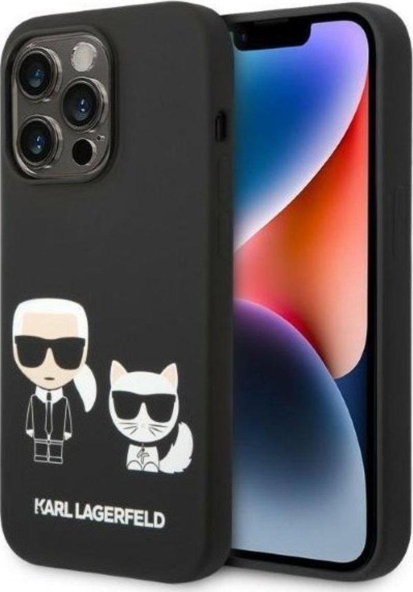 Karl Lagerfeld Karl Lagerfeld KLHMP14LSSKCK iPhone 14 Pro 6,1" σκληρή θήκη μαύρη Liquid Silicone Karl & Choupette Magsafe NoSize